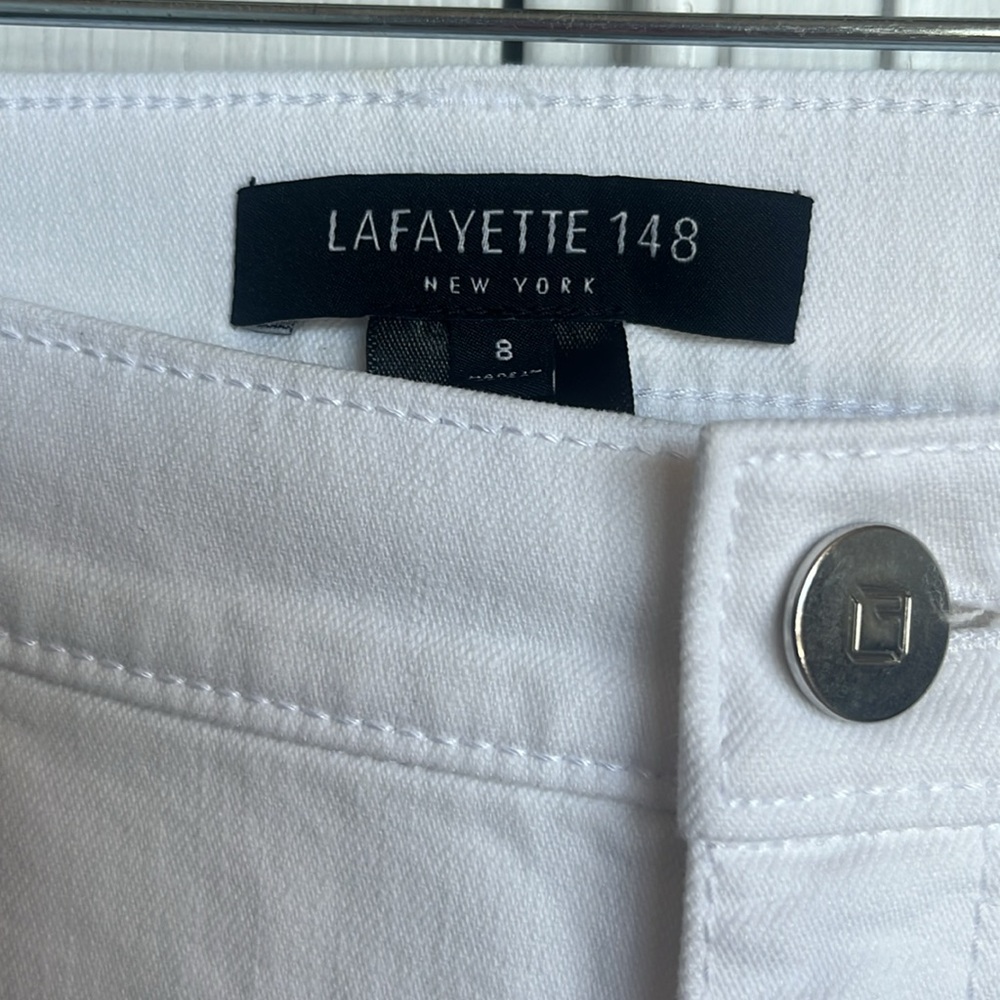 Lafayette 148 New York White Cropped Jeans - Picture 8 of 12
